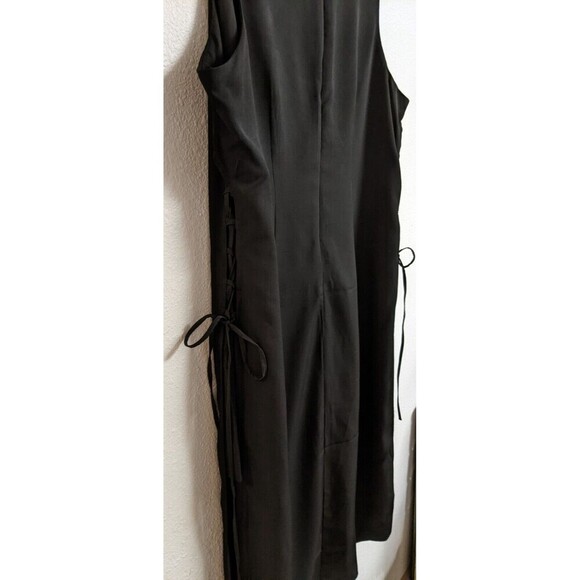 Women's City Chic Black Side Slit Lace Up Sleeveless Dress M/18 - Picture 5 of 13